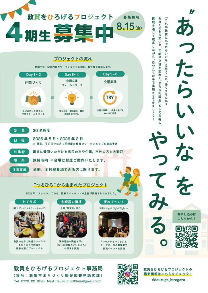 敦賀をひろげるプロジェクト4期生募集中